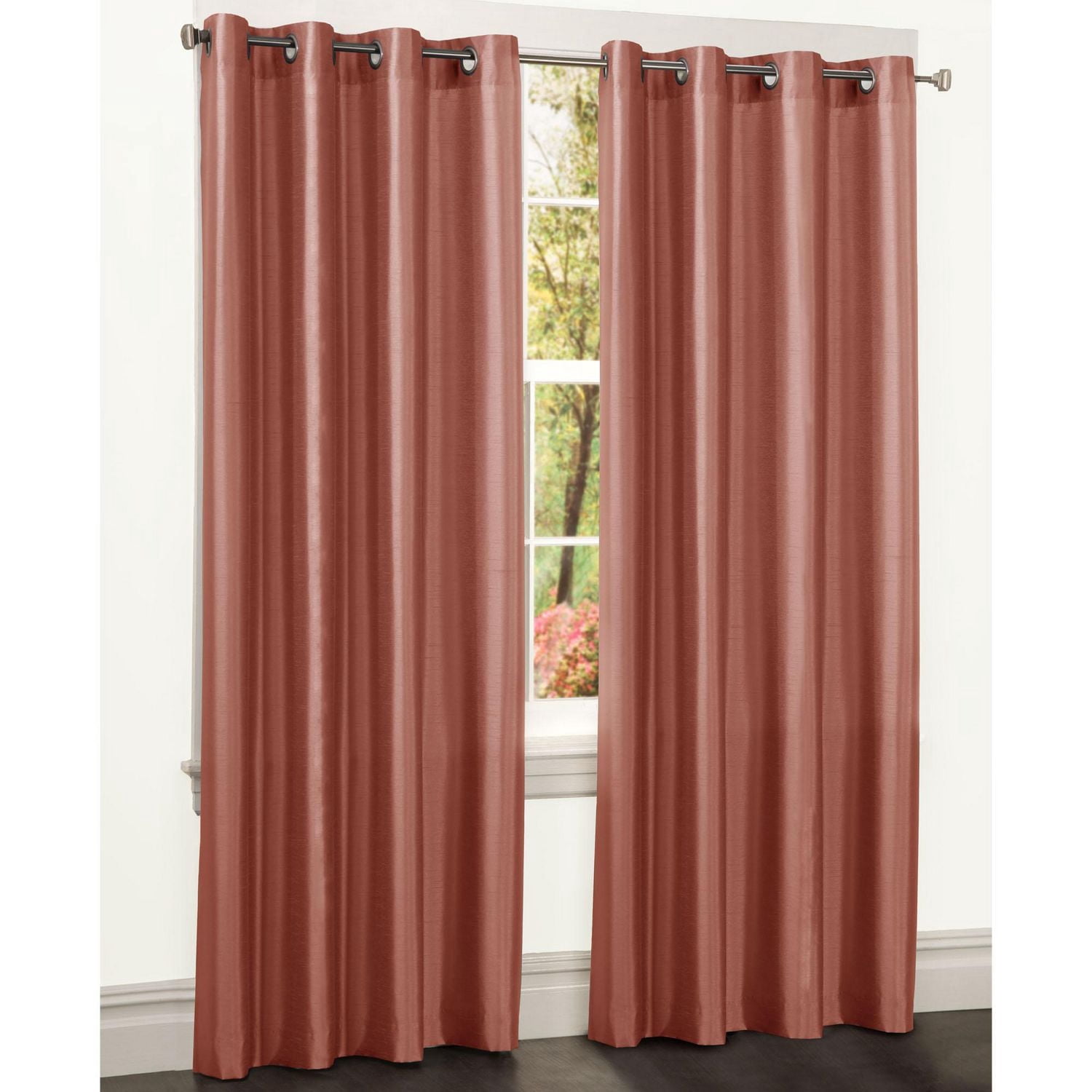 Mainstays Faux Silk Drapery Grommet Window Panel