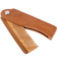 thumbnail image 2 of Shisuyan Portable Beard Brush Leather Men's Beard Comb Chocolate 1 Set 7x1.1in, 2 of 8
