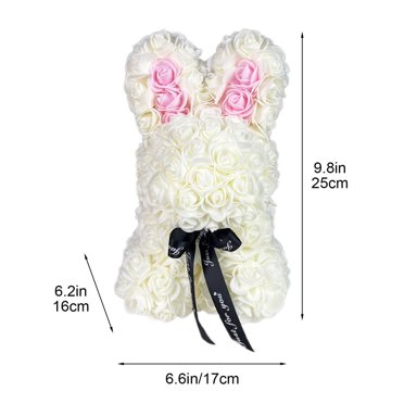 XZNGL Cadeaux de la Saint-Valentin, Lapin Rose Simulé de la Saint-Valentin Lapin Câlin Cadeau d'Anniversaire Lapin en Mousse, Roses pour la Saint-Valentin, Cadeau de la Saint-Valentin, Fleurs de la Saint-Valentin
