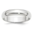 thumbnail image 1 of Or Blanc 14 Carats Demi-Rond Poli Gravable 5mm Demi-Rond Bague Taille 6.5 Bijoux Cadeaux pour Femmes, 1 of 4