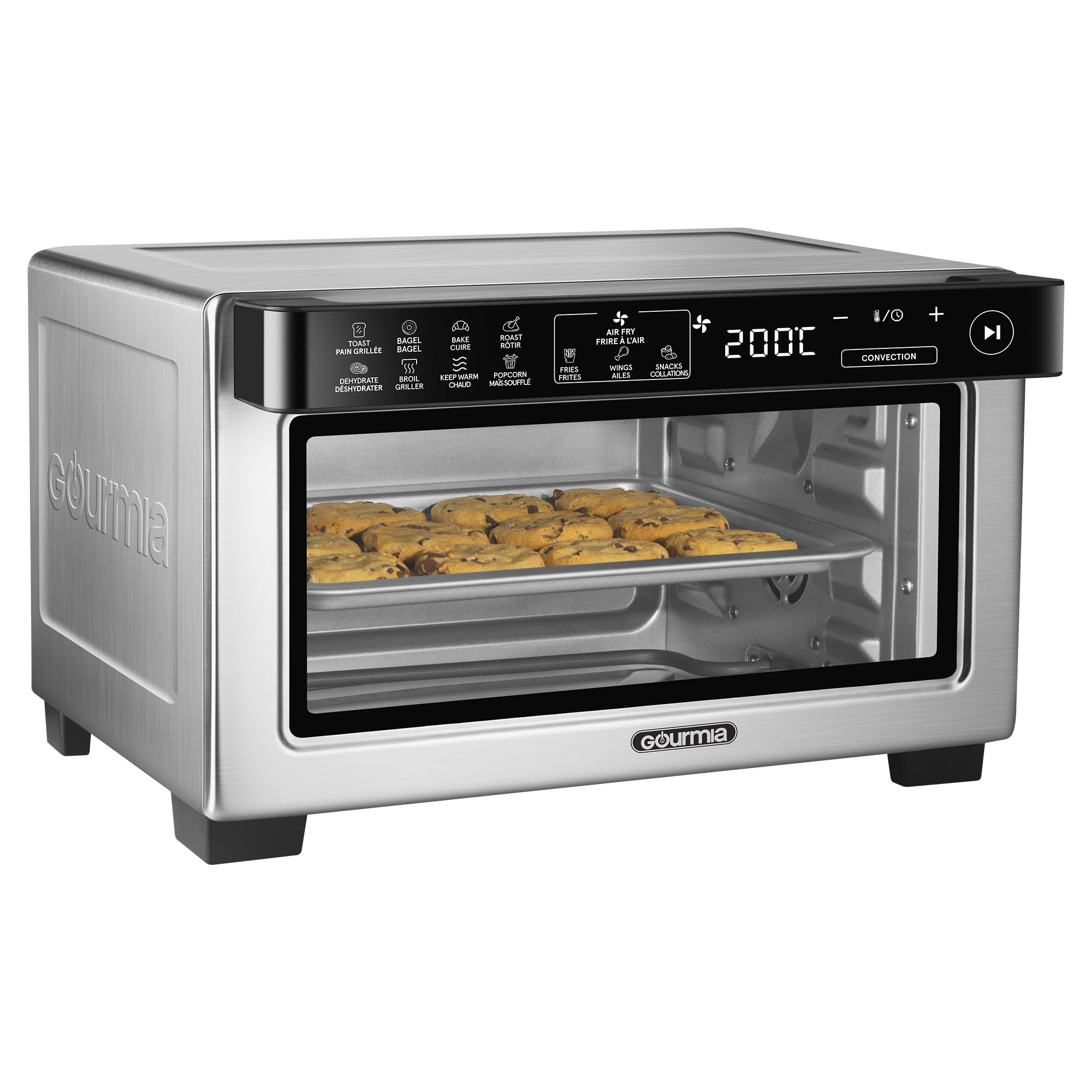 Gourmia 4-Slice Digital Air Fryer Oven, 0.4 Cu. ft. Capacity, Stainless Steel