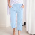 thumbnail image 2 of Women Comfortable High Waisted Wide Leg Pants Drawstring Elastic Trousers Comfy Straight Leg Long Pants With Pockets, 2 of 5