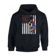 thumbnail image 1 of Awkward Styles USA Flag Autism Hoodie Autism Awareness Ribbon Sweater American Flag Colorful Sweatshirt for Men and for Women Support Autism Awareness Hooded Top Autistic Spectrum Awareness Sweater, 1 of 4
