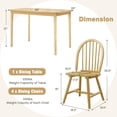 thumbnail image 3 of Gymax 5 PCS Wooden Dining Table Set 48'' Rectangular Kitchen Table & 4 Windsor Chairs, 3 of 9