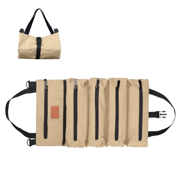 EGNMCR Camping & Hiking Multifunctional Fabric 5-Zipper Compartment Car Tool Bag Portable Storage Organizer For Mechanics Electricians Outdoor Enthusiasts Handhel Gear Case Oxford Fabric Packages