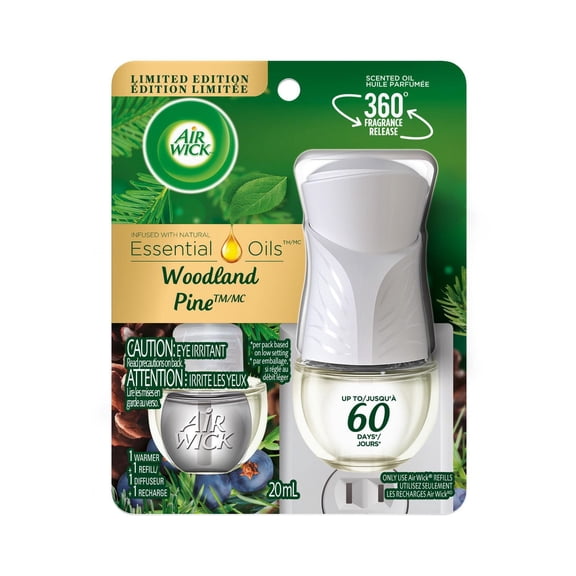 Air Wick  Scented Oil Kit (1 Warmer + 1 Refill),Woodland Mystique, Air Freshener