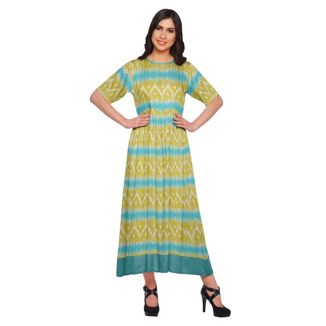 Moomaya Kurti Longue Imprimée Tenue d'Été Tunique Ligne A pour Femmes