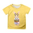 thumbnail image 1 of Chandails pour Garçons, Manches Courtes, Tenue de Pâques, Mignon Lapin Imprimé, Col Rond Décontracté, T-Shirts Basiques, T-Shirts pour Filles 8-10 Ans, 1 of 4
