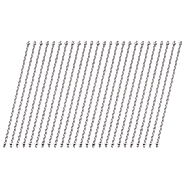 Unique Bargains 25 PCS 8/32 Inch M4 Threaded Rods Studs with Hex Nuts, 300mm Length 304 Stainless Steel Fully Rod and Hex Nuts