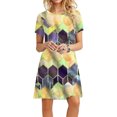 thumbnail image 2 of Jienlioq Robe Femme Grande Taille Liquidation Mode Femme Décontractée Manches Courtes Col Rond Imprimé Robe Mini Ample, 2 of 9