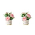 thumbnail image 2 of relayinert Simulation Flower Set Low Maintenance Easy To Clean Fake Peony Silk Hydrangea Flower Silk Artificial Flowers With Vase rose pink 2Set, 2 of 6