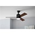 thumbnail image 2 of Hampton Bay Castlegate 44 in. Indoor Integrated LED Matte Black Ceiling Fan with 3 Reversible Blades, Light Kit and Remote Control, 2 of 10