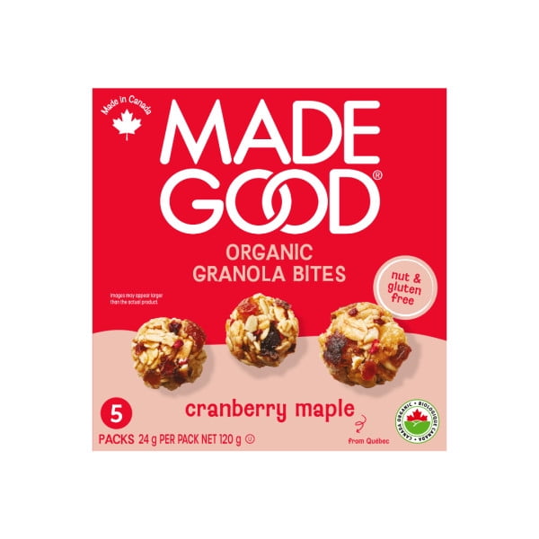 MadeGood Organic Granola Bites Cranberry Maple 5 bars