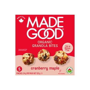 MadeGood Organic Granola Mûres Érable aux canneberges 5 barres
