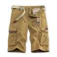 thumbnail image 2 of BADHUB Shorts Cargo Multi-Poches pour Jeunes Hommes Fermeture Éclair Bouton Ripstop Shorts de Travail Robustes pour Randonnée en Plein Air Kaki m, 2 of 5