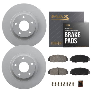 MAX Advanced Brakes - Rear Brake Kit For 2006 BMW 330i| Carbon Ceramic Brake Pad and Rotor Kit| Daily Driving Geomet Coated Brake Rotors