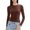 Coffee, variant on Women’s Slim Long Sleeve Round Neck Crop Top Tee Shirt Basic Solid Tight Fit Cropped Workout Yoga