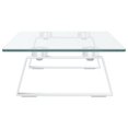 thumbnail image 3 of vidaXL Monitor Stand White 60x20x8 cm Tempered Glass and Metal, 3 of 5