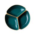 thumbnail image 2 of Divided Plate 3 Compartment Round Compartment Plate for Home Kids Restaurant green, 2 of 7
