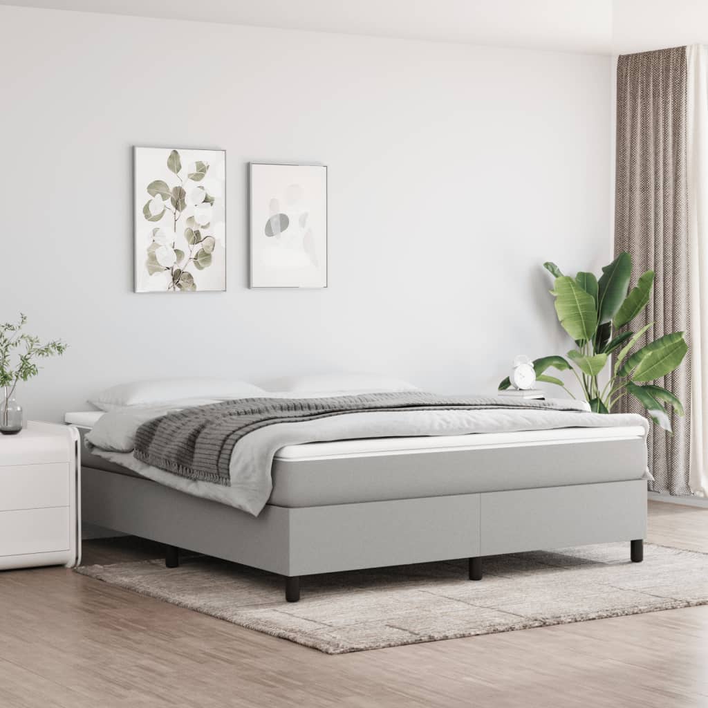 vidaXL Bed Frame Light Grey 183x213cm California King Fabric