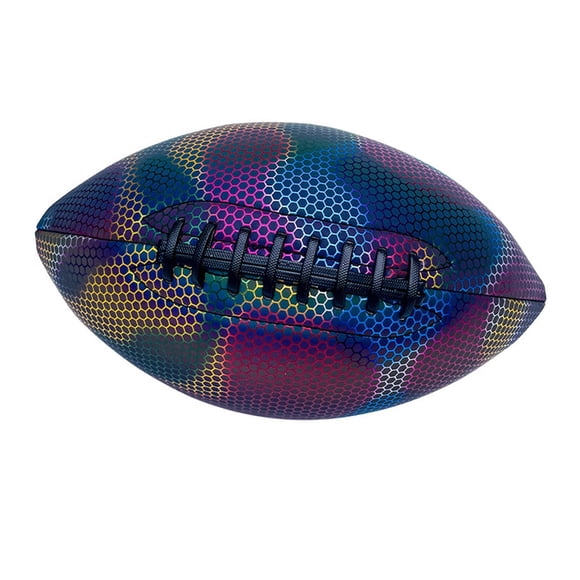 jinwen Ballon de Rugby Lumineux Football Américain pour Utilisation en Plein Air Accessoire d'Exercice Sangle Noire