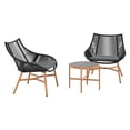 thumbnail image 3 of HOMETRENDS Skyler 3-Piece Steel Outdoor Chat Set with Cushions, Black, 3 of 8