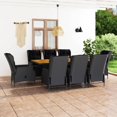 thumbnail image 1 of vidaXL 9 Piece Outdoor Dining Set with Cushions Poly Rattan Dark Grey, 1 of 1