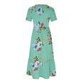thumbnail image 4 of Dvkptbk Robes d'Été pour Femmes 2024 Mode Décontractée Bohème à Fleurs Robes de Plage Manches Courtes Col Rond Robe d'Été Fluide Maxi Robe de Plage Longue Robe Midi de Plage avec Poches P-2TG, 4 of 4