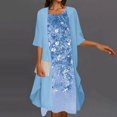 thumbnail image 1 of JUNWELL Robes pour Mère de la Mariée Ensemble Deux Pièces pour Femmes Robe Midi à Imprimé Floral avec Cardigan en Mousseline de Soie Formelle de Fête Sans Manches Grande Taille Robes d'Invitée de Mariage pour Femmes 2024 Tenue de Villégiature, 1 of 6