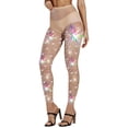 thumbnail image 2 of Fortune Collants Scintillants en Résille à Strass pour Femmes, Collants en Maille Pailletée, Taille Haute, 1 Paire, 2 of 5