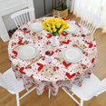 thumbnail image 2 of Nappe Ronde de la Saint-Valentin 60 Pouces, Nappe de la Saint-Valentin en Dentelle avec Fleurs, Roses Rouges et Cœurs, Housse de Table pour Souper, Fête, Décoration de Mariage, 2 of 5