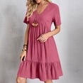 thumbnail image 2 of Yuyuzo Tenue de Robe Formelle pour Femmes Élégante à Manches Courtes Robe de Plage Robe Cocktail à Volants Soirée Bal Robe Courte, 2 of 7
