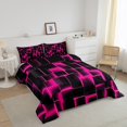 thumbnail image 3 of Erosebridal Gradient Checkered Comforter Sets Toddler Size,Buffalo Stereoscopic Comforters & Duvets,Geometry Decor,Reversible,Breathable,2pcs, 3 of 7