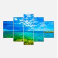 thumbnail image 2 of Bord de Mer Pittoresque Vert Bleu - Oeuvre Moderne sur Toile de Paysage Marin, 2 of 3