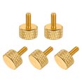 thumbnail image 1 of 5 Pcs M3x8mm Flat Head Knurled Thumb Screws for Graphics Card, Gold, 1 of 6