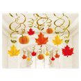 thumbnail image 2 of Thanksgiving Hanging Decorations, Maple Leaf Pumpkin Pendant Swirl Decor, Fall Ceiling Hanging Set for Holiday Party and Festival Gathering, 2 of 3