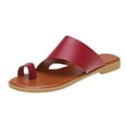 thumbnail image 3 of Fashion Minimalist Flat Thong Toe Ring Wide Fit Sandals, 3 of 5