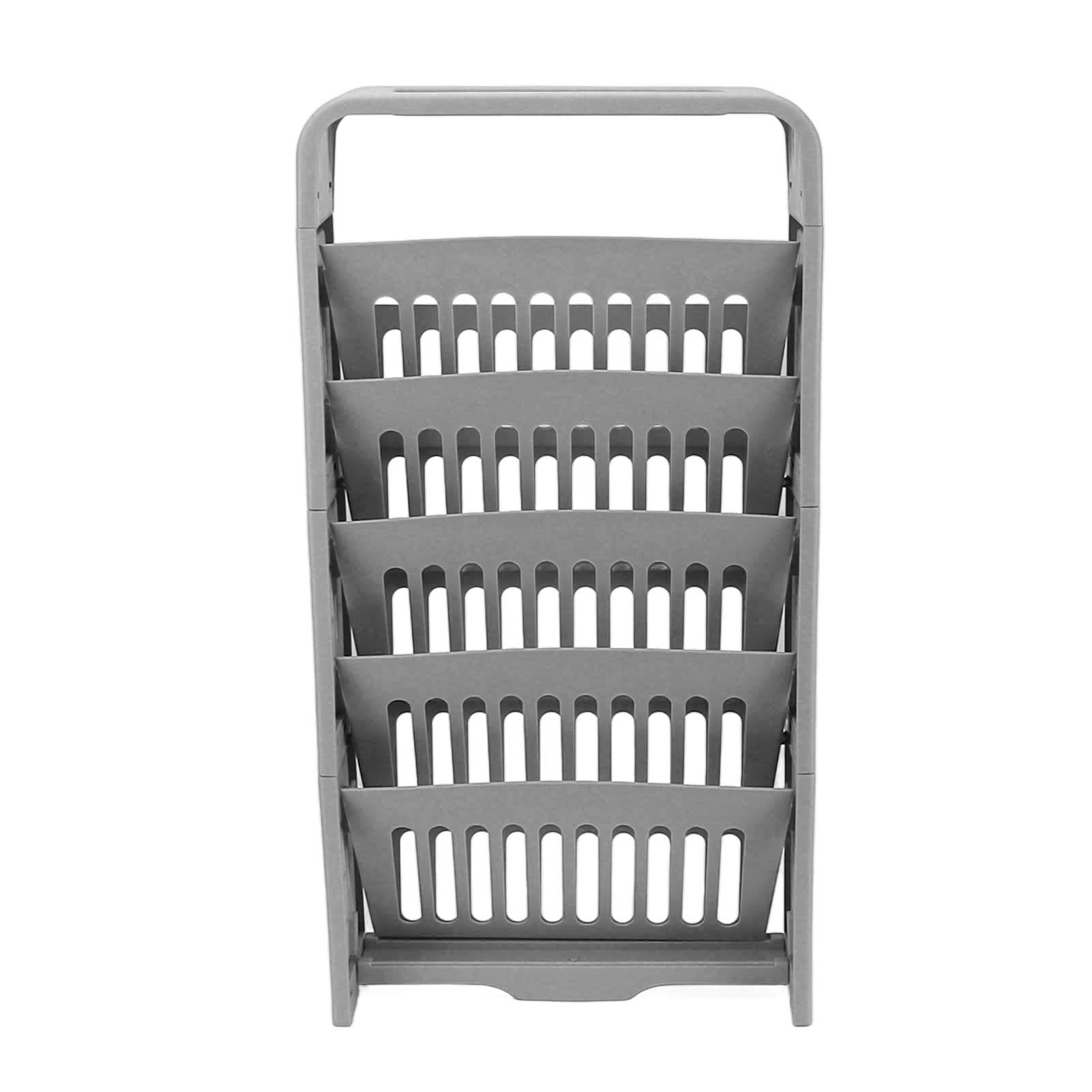 Movable Bookshelf, 5 Tier Book Rack Storage Bookshelf Home Study Room Storage Organizer Shelf Removable Bookcase Bookshelf File Organization With Stationery Box For Classroom Home