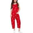 thumbnail image 1 of Girls Romper Bow Print Jumpsuits Rompers for Girls Sleeveless Rompers with Pockets Cute Clothes for Girls 4-5 Y, 1 of 6