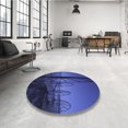 thumbnail image 4 of Ahgly Company Tapis d'Intérieur Lavable à la Machine, Carré, Transitionnel, Bleu Royal, Tapis de Zone, 5 Pieds Carré, 4 of 7
