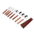 thumbnail image 3 of Camping Food Utensils, Tableware Set Wooden Handle  For Barbecue For Picnic, 3 of 8