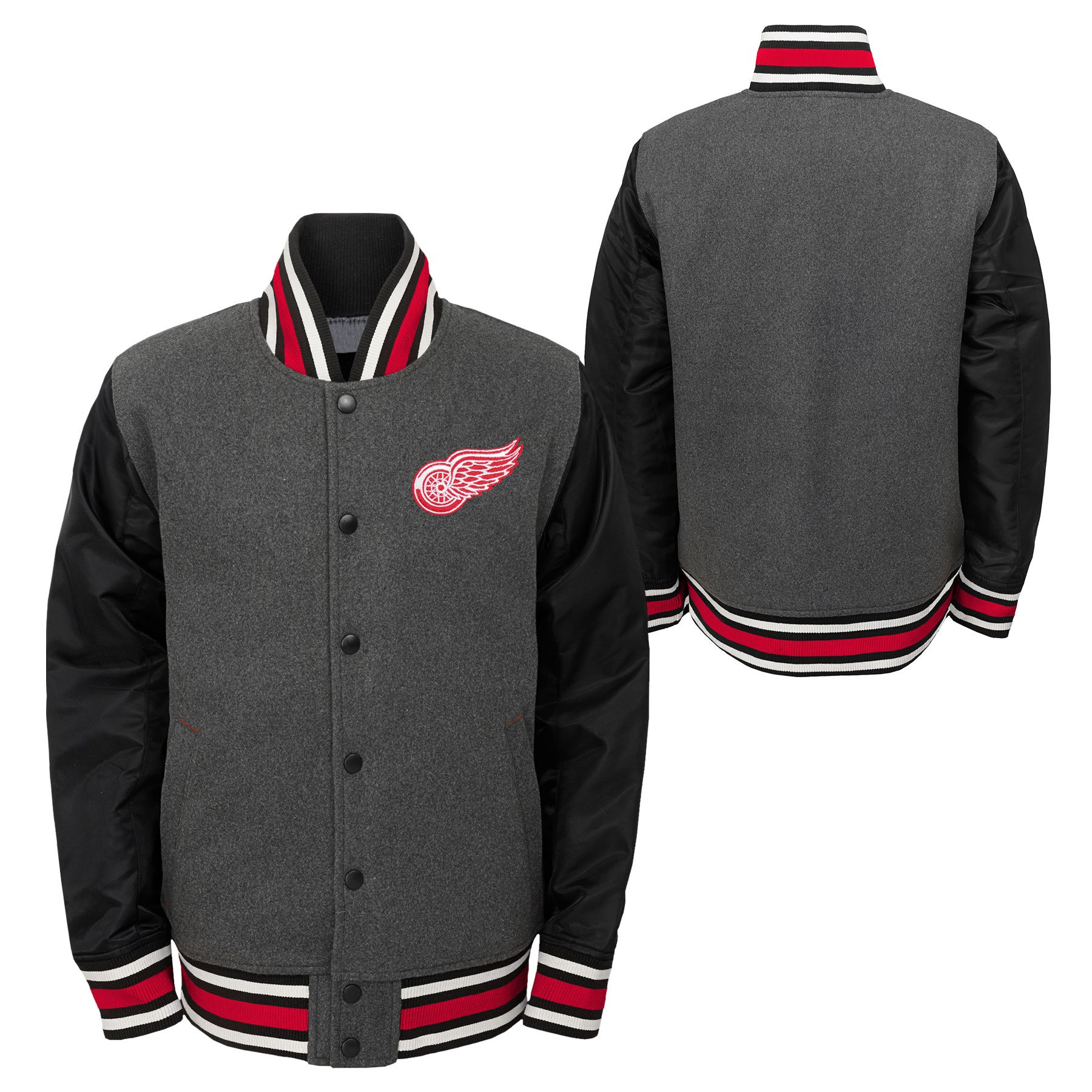 Outerstuff Youth Detroit Red Wings Letterman Full-Snap Varsity Jacket