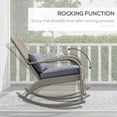 thumbnail image 3 of Outsunny Outdoor Wicker Adirondack Rocking Chair with Seat Cushion Pillow, 3 of 7