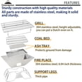 thumbnail image 3 of Stainless Steel Foldable Camping Grills Portable Wood Burning Charcoal Grill with Carrying Bag MT, 3 of 7