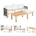thumbnail image 2 of Gymax 3PCS Patio Acacia Wood Sofa Furniture Set Thick Cushion W/ Nylon Rope Armrest White, 2 of 9