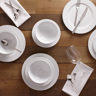 Safdie & Co Dinnerset Round Rim Embossed Wave