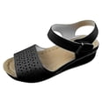 thumbnail image 2 of Cameland Women's New Large Size Hollow Thick Bottom One Line Buckle Wedge Sandals, 2 of 8
