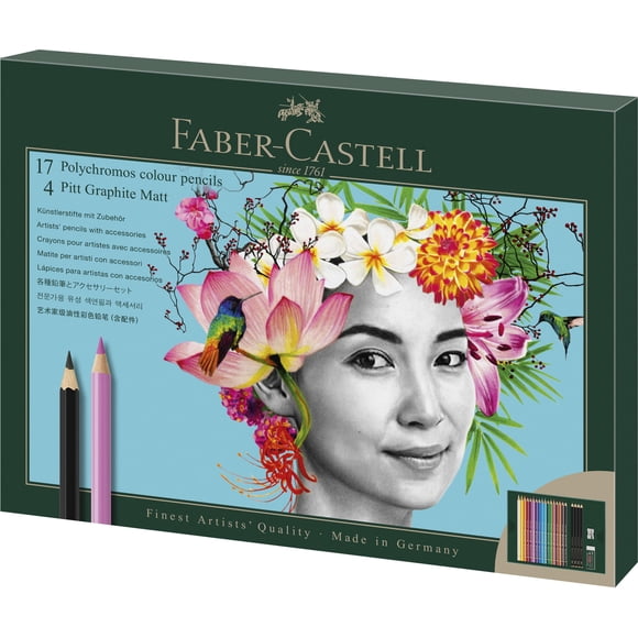 Faber-Castell Polychromos and Pitt Graphite Matte Gift Art Set, 1 Count (Pack of 23), Multicolor 23