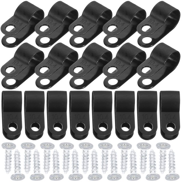 200 pcs Cable Clips Cord Management Clips Electrical Wire Clips Wall Cord Clips with Screws