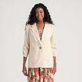 thumbnail image 1 of Mexx Women’s Flowy Tencel Blazer with Ruching at Sleeves, 1 of 5
